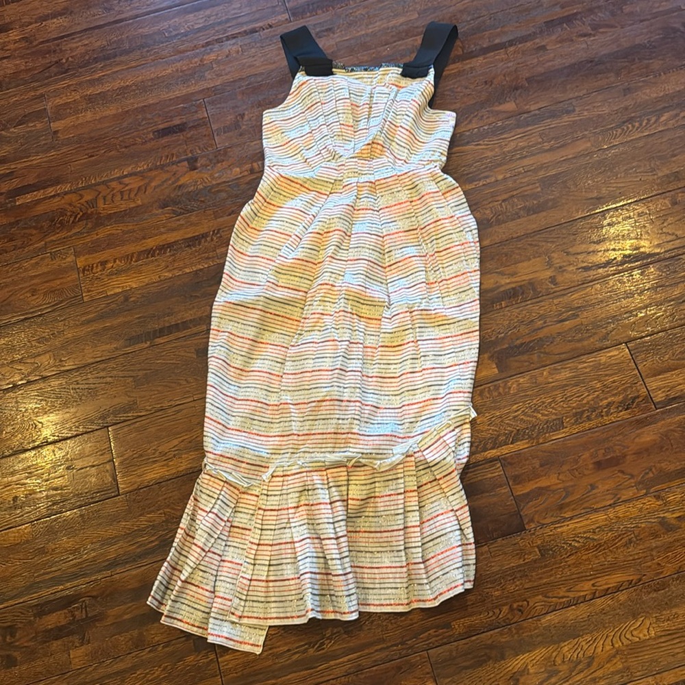 Marc Jacobs striped shiny midi dress